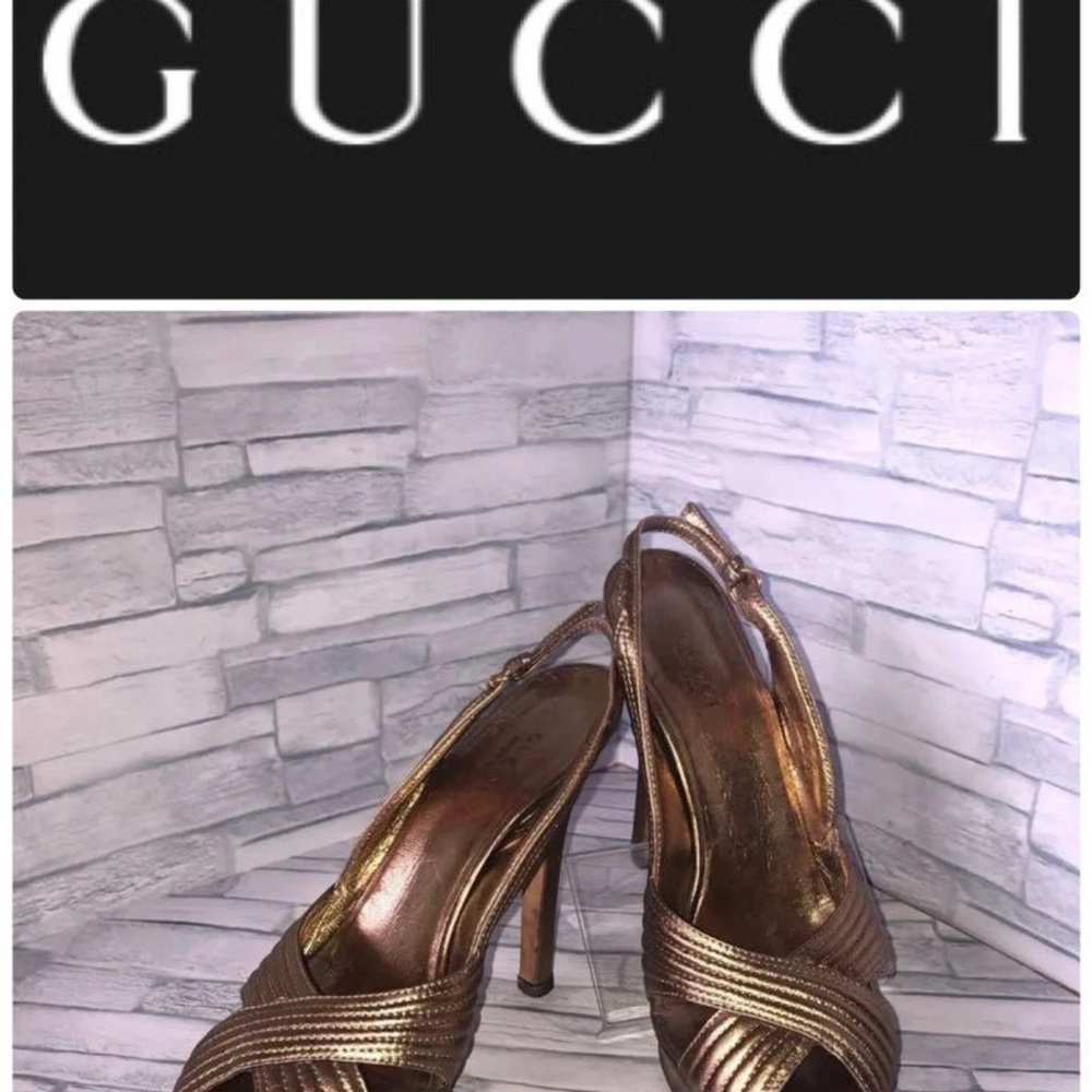 Gucci Women's Shimmering Gold Heels